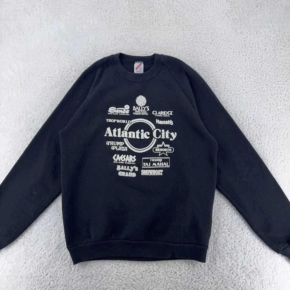 Vintage 90s Atlantic City Casinos Sweatshirt Small New Jersey Crewneck Trump‎